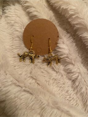 Gold Leopard Drop Earrings